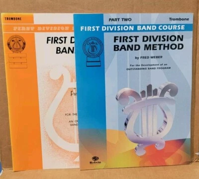 Trombone- First Division Band Method Course Book 2 and 3 Fred Weber NOS - Image 1 of 4
