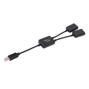 Type C OTG USB 3.1 Male to Dual 2.0 Female OTG Charge 2 Port HUB Cable Y SplitZ4 - Photo 1 sur 9