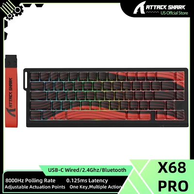 ATTACK SHARK X68 PRO HE Wireless Rapid Trigger Gaming Keyboard with Adjustable - Image 1 of 4