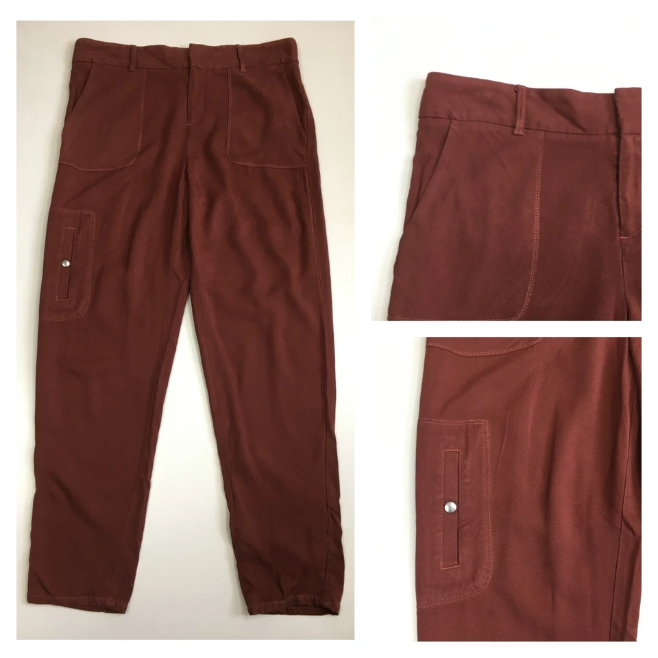 CARTONNIER Anthropologie Rust/Terracotta Pocket Mid-Leg Soft Pant Womens sz 6 - Image 1 of 4