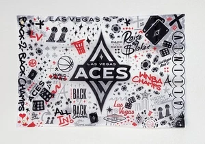 LAS VEGAS ACES Back-2-Back WNBA Champs Banner Flag (NEW UNOPENED) - Picture 1 of 4