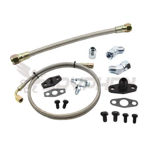 Universal Braided Turbo Oil Feed Return Drain Line Kit for Holset Super HX30W - Foto 1 di 7
