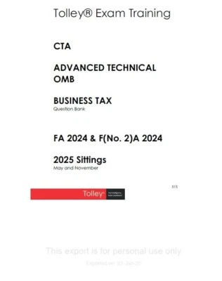 CTA:Adv Tec Owner Managed Business (OMB) Study Manuals: FA2024 for 2025 Exams - Image 1 of 4