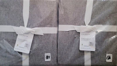 2 cortinas opacas Pottery Barn PAZ Y SILENCIO 3 EN 1 con reducción de ruido 50x108"~ GRIS Foto 1 de 3