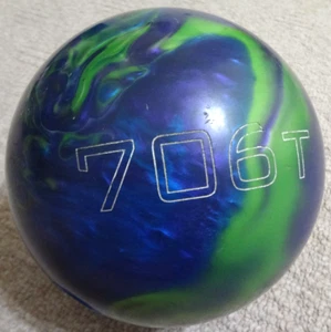 PALLA DA BOWLING TRACK 706T 14 libbre 14,5 once made in USA BLU INDACO VIOLA VERDE LIME - Foto 1 di 12