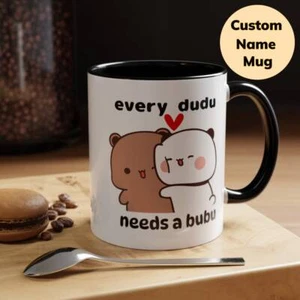 Taza Bubu Dudu Love Personalizada - Taza Oso Panda Personalizada, Nombre Parejas Regalo - Imagen 1 de 6