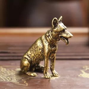 Lucky Brass Fortune Dog Home Small Ornaments Little Puppy Bronze Chinese Desktop - Picture 1 of 12