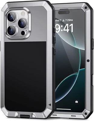 Funda protectora de metal de aluminio de alta resistencia para iPhone 17 16 15 14 13 12 11 Pro Max X Foto 1 de 4