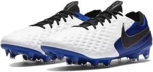 Nike Tiempo Legend 8 Elite FG Soccer White/Blue Royal AT5293-104 Men's Size 7.5 - Picture 1 of 9