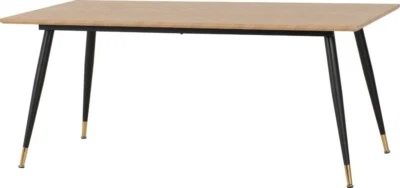 HAMILTON LARGE DINING TABLE MEDIUM OAK EFFECT / BLACK - Image 1 of 4