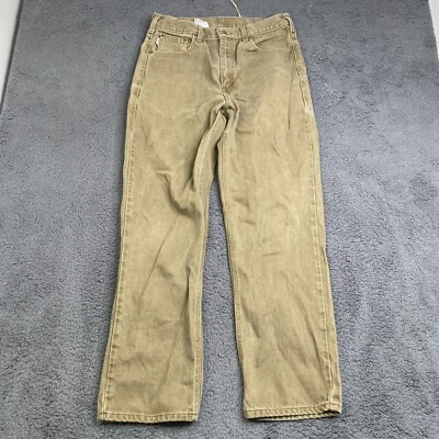 Vintage Carhartt Pants Canvas Denim Brown 90s 34 x 32 B161 BRK Workwear Straight - Image 1 of 4