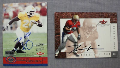 (2) Autógrafo Travis Minor Florida State Miami 2001 Fleer & Pacific Rookie Foto 1 de 4