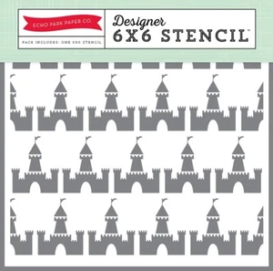 Castle - Echo Park Designer 6x6 Stencil Scrapbook Princess Prince Disney - Picture 1 of 1