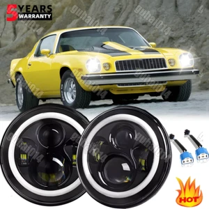 7" Round LED Headlight Hi/Lo Beam For Chevy Camaro 1977 1978 1979 1980 1981 - Picture 1 of 10