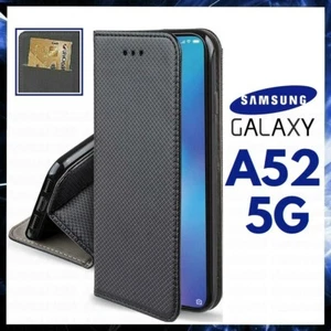 CUSTODIA A PORTAFOGLIO LIBRO per SAMSUNG GALAXY A52 5G COVER FLIP MAGNETICA NERA - Imagen 1 de 6