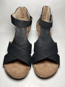 Adrienne Vittadini Women's Sandals Wedge Black Suede Size 9.5 SKU#07033 - Picture 1 of 7