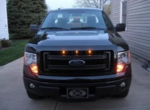 2013-2014 Ford F-150 Raptor Style Grill Amber Light Kit XLT XL FX4 Truck Lights - Picture 1 of 4
