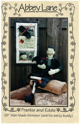 1998 Abbey Lane #138 Frankie and Eddie 28" Man Made Monster sewing pattern uncut - Image 1 of 3