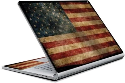 2018 MightySkins Skin Comp w Microsoft Surface Book 2 15 Vintage Flag - Image 1 of 2