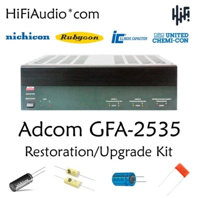 Adcom GFA-2535 restoration recap service kit fix repair filter capacitor rebuild - Image 1 of 4