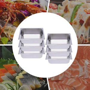 6er Pack Volle Größe 4" Tiefe Edelstahl Dampftisch/Hotel Buffet Pfannen Küche - Bild 1 von 10
