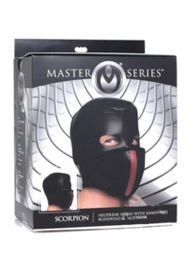 Scorpion Hood With Removable Blindfold and Face Mask BDSM Bondage Dom Submissive - Picture 1 of 6