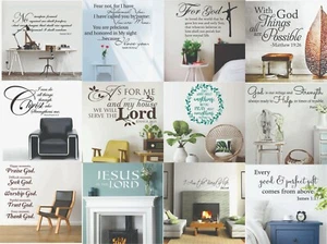 Christian Bible Verse  Vinyl Wall Art Sticker Religious Quote Bedroom Decoration - Picture 1 of 28