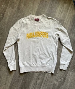 Parajumpers PJS White Crewneck Sweatshirt Fleece Big Logo Print Patch Men’s M - Picture 1 of 10