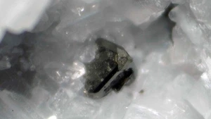 Colusite cristallo di 2,5 mm lucentissimo e perfetto su marmo bianco Carrara - Foto 1 di 4