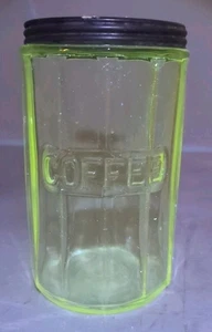 Antiguo gabinete Hoosier tarro de café de vidrio transparente y tapa estilo colonial - manganeso - Imagen 1 de 7