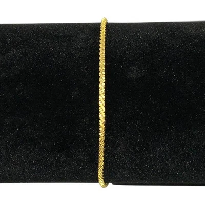 14K 镀金扭转岩手链 - 7 英寸 1.6 毫米 1.6 克 - 925 纯银 — 第 1/4 张图片