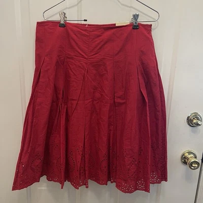 Falda acampanada roja St Johns Bay para mujer 12 cremallera lateral detalle recortado ojales nueva con etiquetas Foto 1 de 4