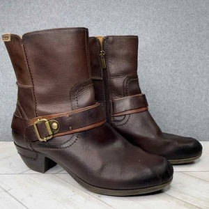 Pikolinos Brown Ankle Boots Calfskin Leather Brown Burnished Women's 39/8-8.5 - Picture 1 of 11