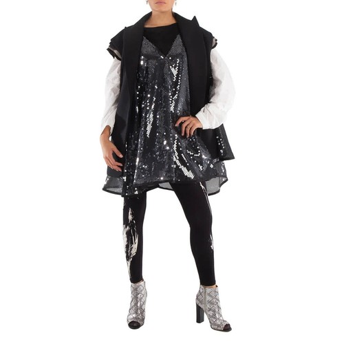 Sacai Gilet Blazer Donna a Strati con Abito Paillettes Marca Taglia 2 (Media)