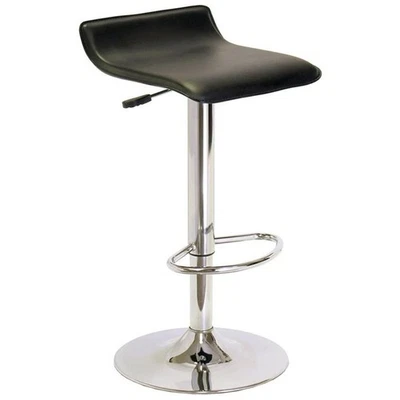 Winsome Spectrum Faux Leather Adjustable Swivel Bar Stool in Black - Image 1 of 4