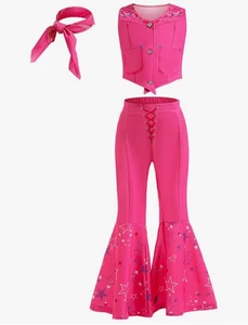 New WESTERN BARBIE Pink Cowgirl Costume Youth Size 8 Halloween Dress Up - Picture 1 of 1