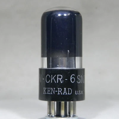 Ken-Rad JAN-CKR 6SN7GT VT-231 Mil-Spec Black Glass Tube Made in USA Strong - Image 1 of 4