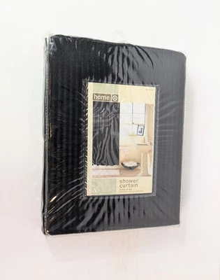 Target Home Black Stripe 72 Inches x 72 Inches Polyester Shower Curtain New - Image 1 of 4