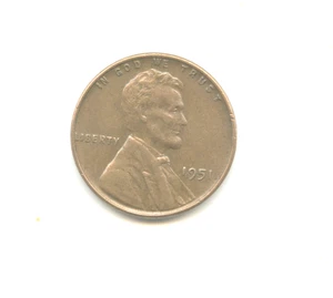1951 United States Penny--error on left wheat--KL coin - Picture 1 of 2