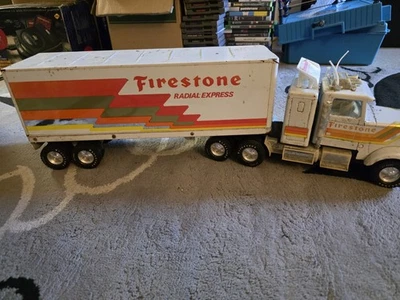 Vintage Firestone Radial Express 18 Wheeler Semi Truck & Trailer NYLINT - Image 1 of 4