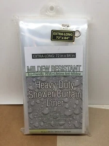Heavy Duty Shower Curtain Liner Bed Bath Beyond extra long 72 x 84 magnets - Picture 1 of 5