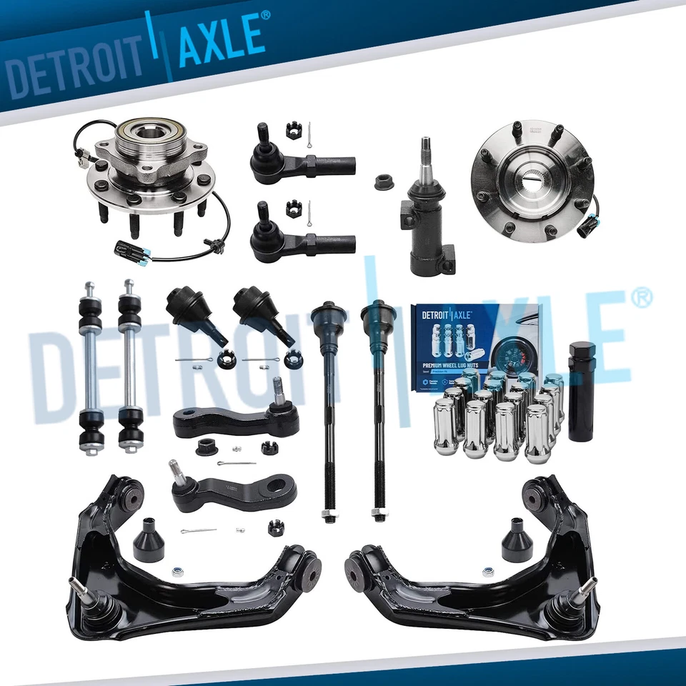 Kit de suspensión de brazo de control de cojinete de cubo de rueda delantera de 17 piezas para Silverado 2500 3500 Foto 1 de 4