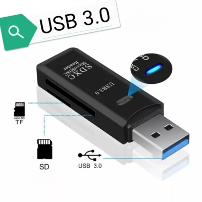 💥 MICRO SD KARTENLESER SPEICHERKARTE ADAPTER USB 3.0 LESEGERÄT SDHC SDXC Z237 - Bild 1 von 4