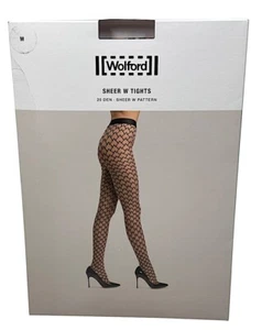 Medias Wolford Sheer W Gobi/Negro Talla M 20 Den 14972 - 9784 Nuevas $55 - Imagen 1 de 10