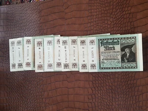  10 St.  Banknote Deutsches Reich Deutschland Reichsbanknote 5000 Mark 1922   - Bild 1 von 2