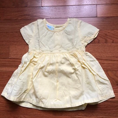 Miniwear Bebé Niñas Vestido 6-9 Meses Amarillo Conjunto Adjunto Pañal Cubierta Infantil Foto 1 de 4
