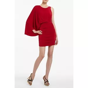 NEW BCBGMAXAZRIA NEW RED ACETATE VENUS COCKTAIL ACJ6N288/AM322 DRESS SIZE XS - Picture 1 of 2
