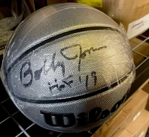 BOBBY JONES #24 SIGNED Wilson Silver BASKETBALL Philadelphia 76ers HOF Beckett - Picture 1 of 2