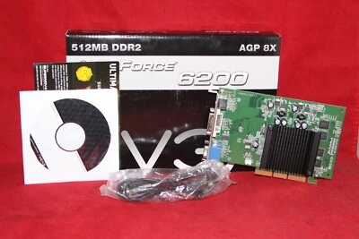 EVGA Nvidia GeForce 6200, 512 MB DDR2. AGP Graphics Card (512-A8-N403-LR) - Image 1 of 4