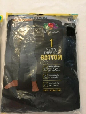 Nuevo con etiquetas Hombres Fruit of Loom Base Gofre Térmica Cajones Inferior Ropa Interior Capa Pantalón Foto 1 de 4